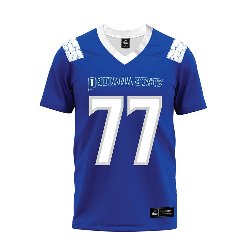 Indiana State - NCAA Football : Fernando Garcia - Royal Blue Premium Football Jersey-0
