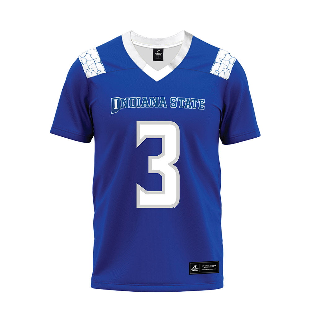 Indiana State - NCAA Football : Jayden Childers - Royal Blue Premium Football Jersey-0