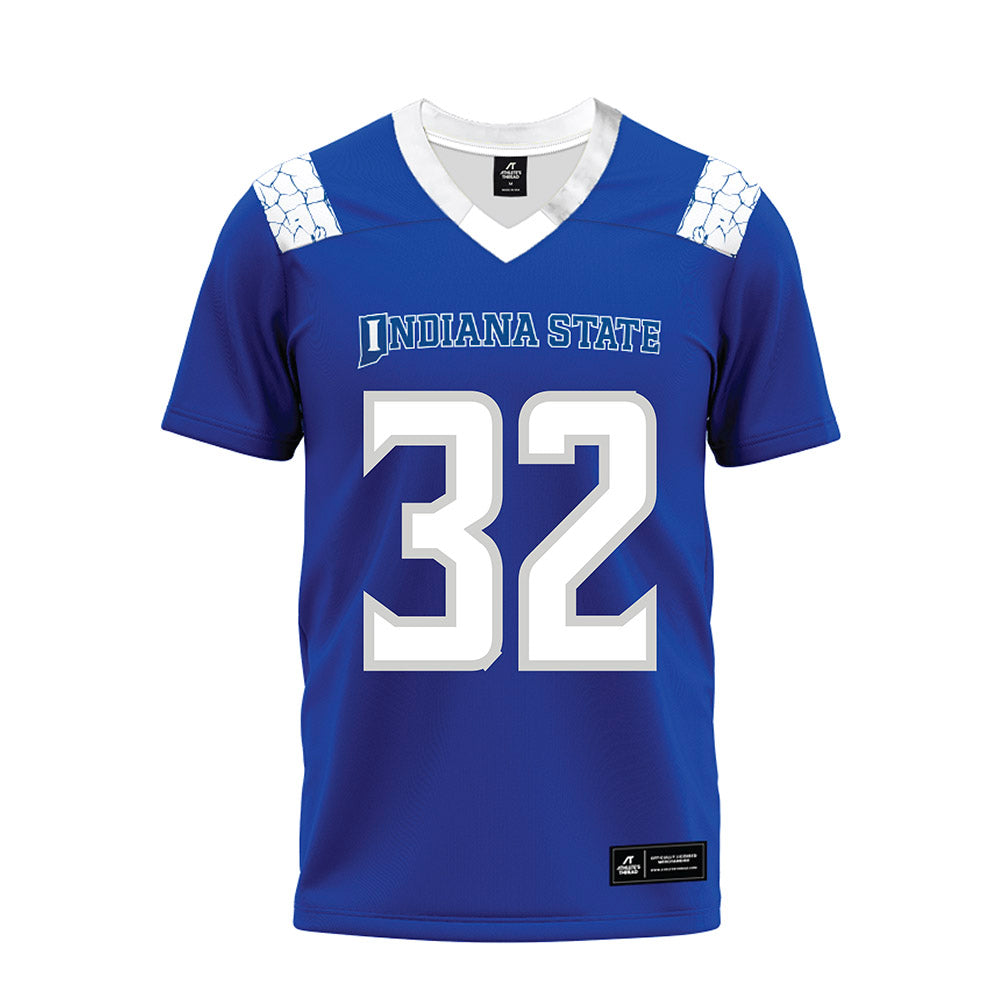 Indiana State - NCAA Football : Gavin Hagan - Royal Blue Premium Football Jersey-0
