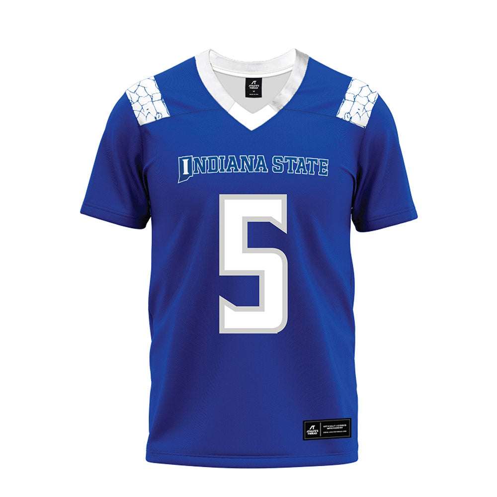 Indiana State - NCAA Football : Xavier McIntyre - Royal Blue Premium Football Jersey-0