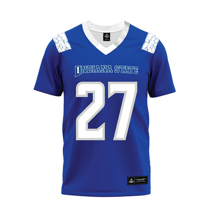 Indiana State - NCAA Football : Niko Martinovic - Royal Blue Premium Football Jersey-0