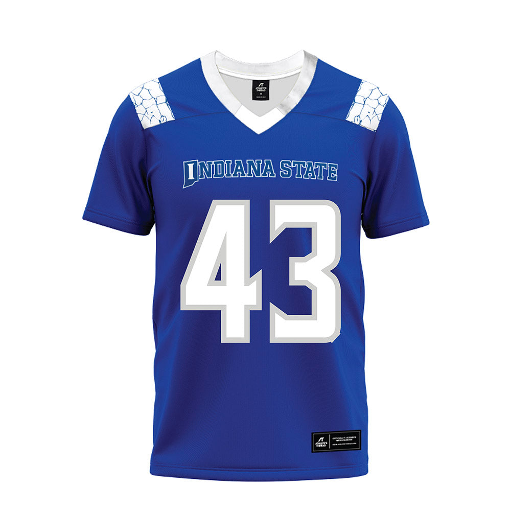 Indiana State - NCAA Football : Braydon Durham - Royal Blue Premium Football Jersey-0