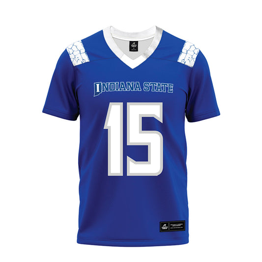 Indiana State - NCAA Football : Xavian Andrews - Royal Blue Premium Football Jersey-0