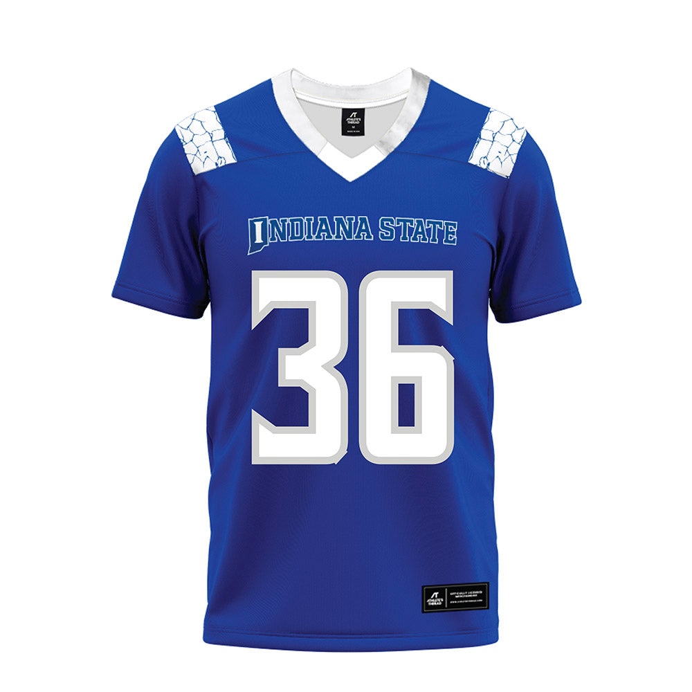 Indiana State - NCAA Football : Alex Rose - Royal Blue Premium Football Jersey-0