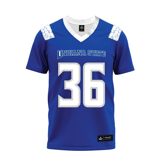 Indiana State - NCAA Football : Alex Rose - Royal Blue Premium Football Jersey-0