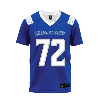 Indiana State - NCAA Football : Julian Young - Royal Blue Premium Football Jersey-0