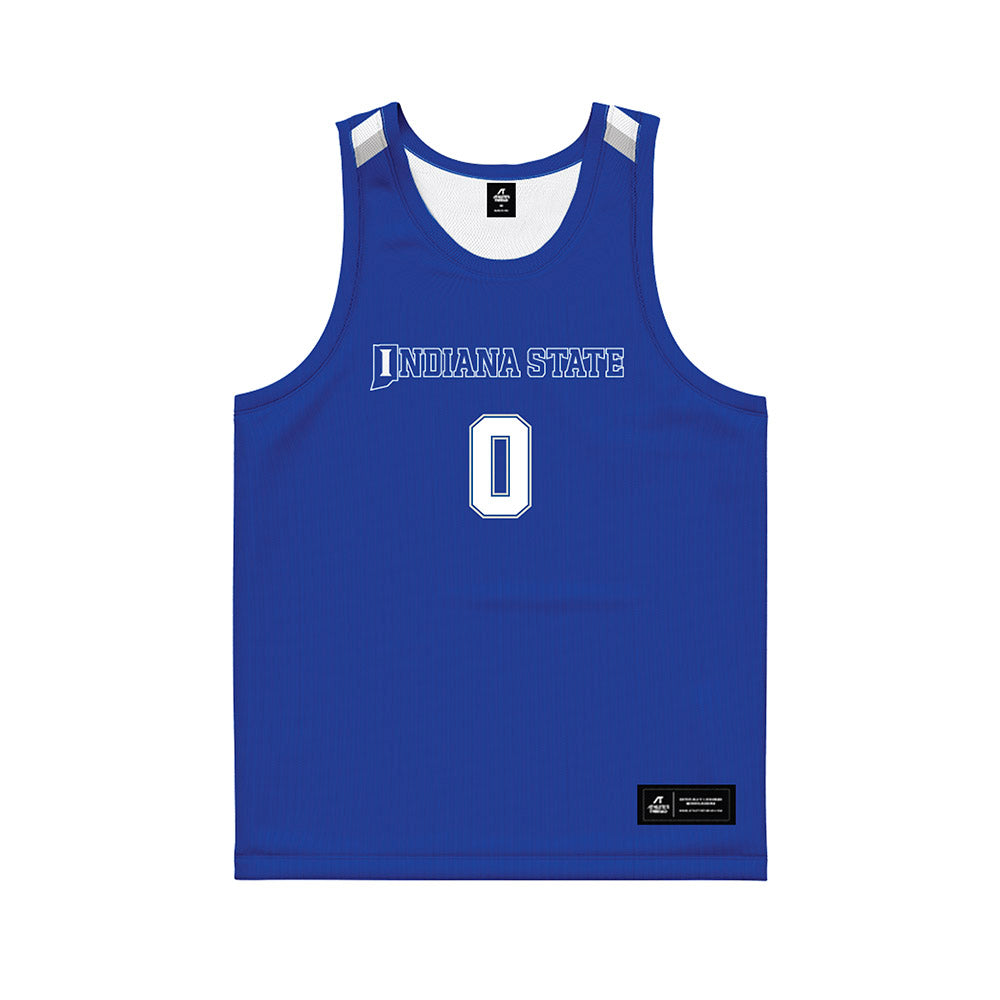 Indiana State - NCAA Women's Basketball : Queen Ruffin - royal Blue Basketball Jersey-0