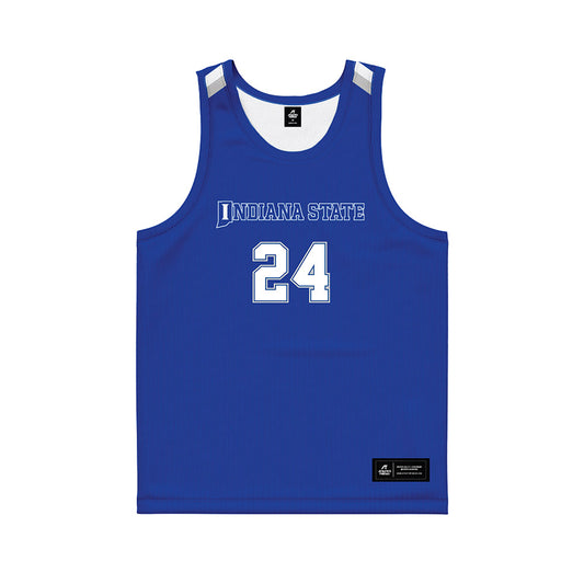 Indiana State - NCAA Women's Basketball : Allison McGill - royal Blue Basketball Jersey-0