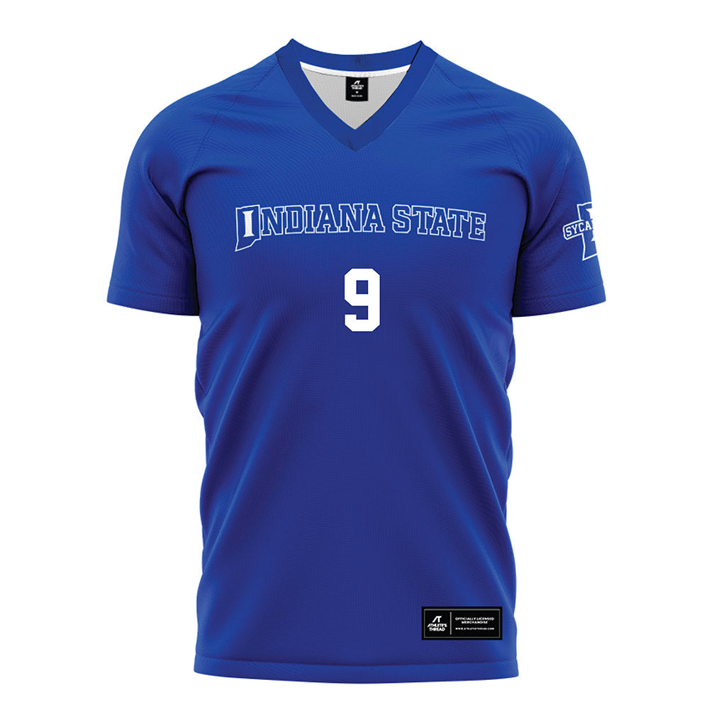 Indiana State - NCAA Women's Soccer : Peyton Wetzel - Royal Blue Soccer Jersey-0