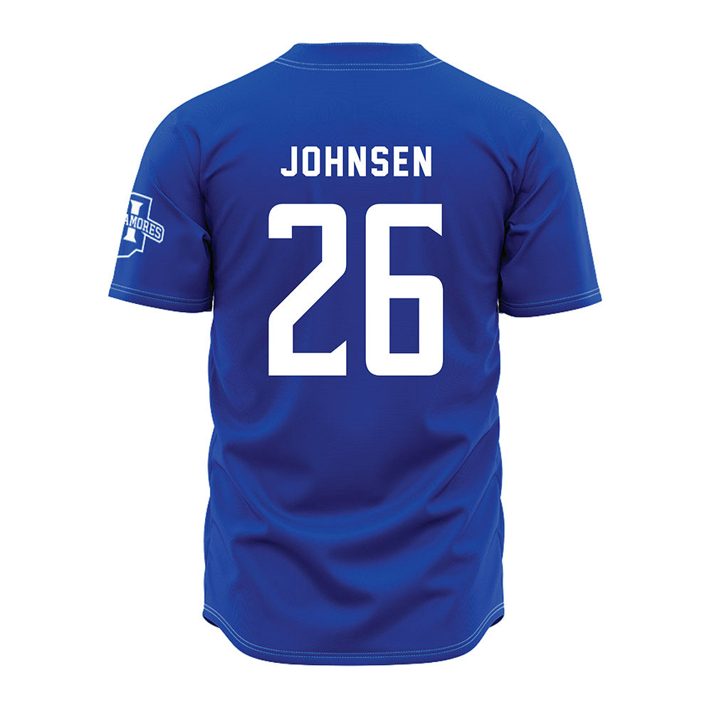 Indiana State - NCAA Baseball : Spencer Johnsen - Royal Blue Jersey-1