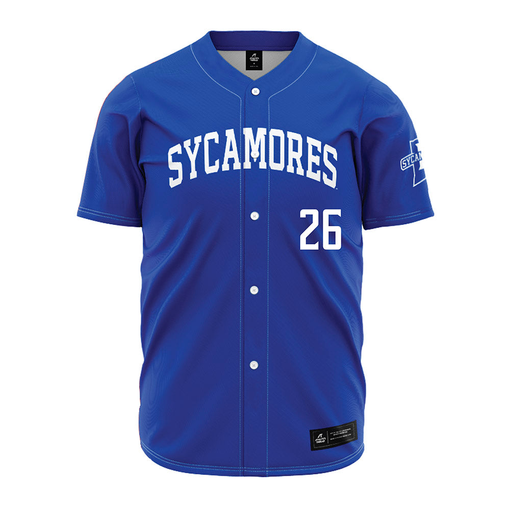 Indiana State - NCAA Baseball : Spencer Johnsen - Royal Blue Jersey-0