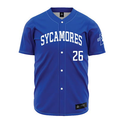 Indiana State - NCAA Baseball : Spencer Johnsen - Royal Blue Jersey-0
