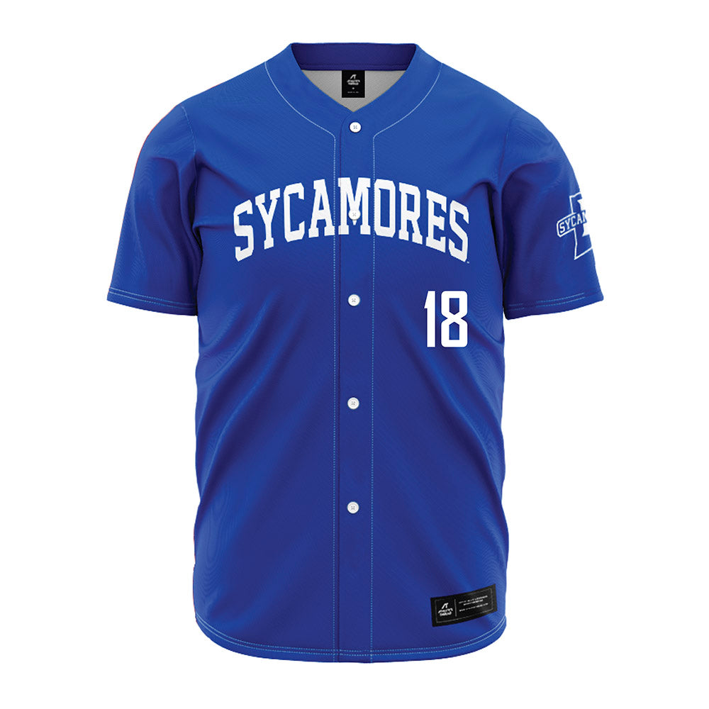 Indiana State - NCAA Baseball : Brady Banker - Royal Blue Jersey-0