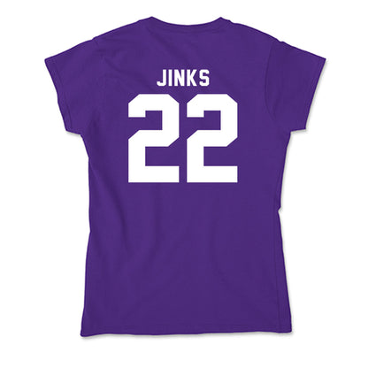 Tarleton State - NCAA Men's Basketball : Jaden Jinks - Soft Style Women’s T-Shirt-1
