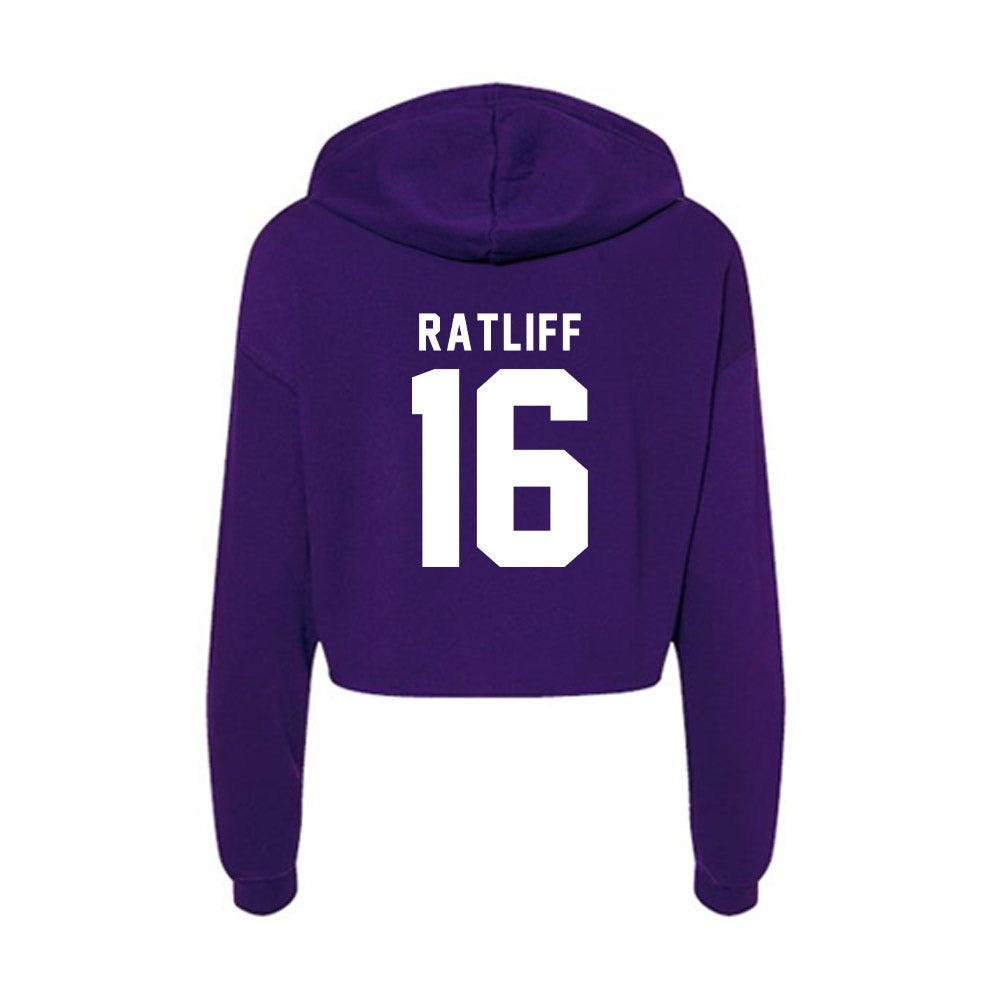 Tarleton State - NCAA Beach Volleyball : Ryder Ratliff - Women's Crop Fleece Hoodie-1