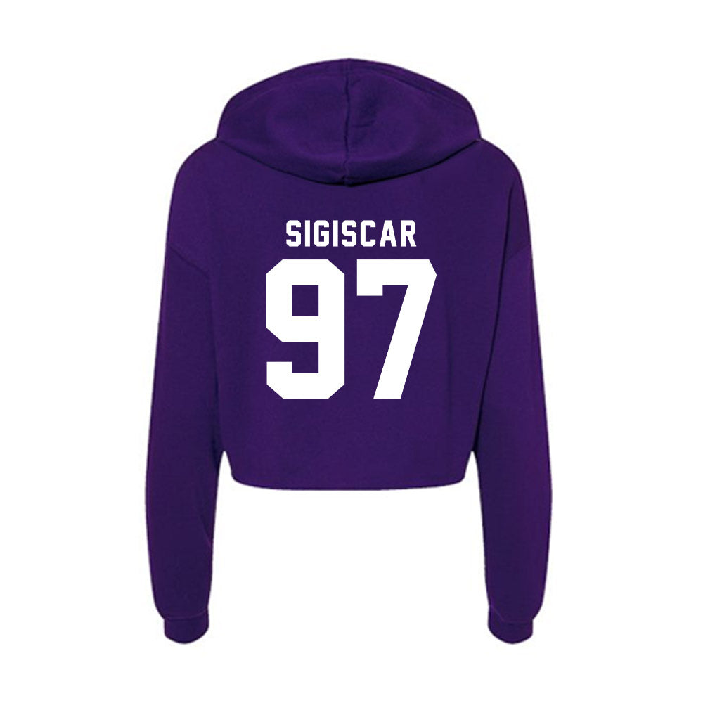 Tarleton State - NCAA Men's Basketball : Andy SIGISCAR - Women's Crop Fleece Hoodie-1