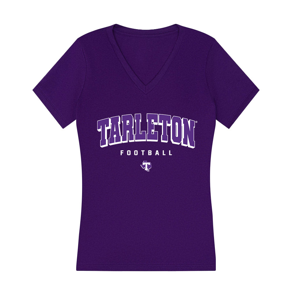 Tarleton State - NCAA Football : Jadan Aubert - Women's V-Neck T-Shirt-0