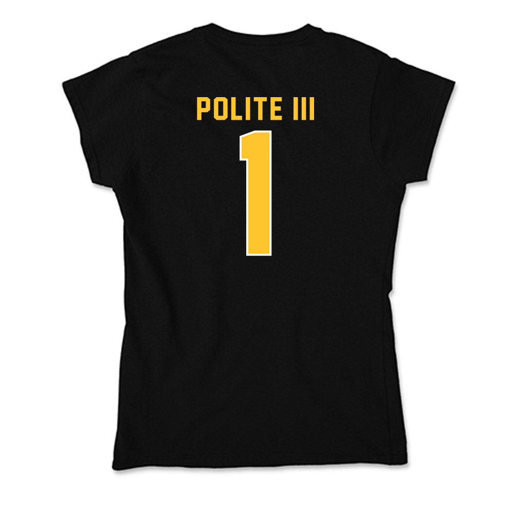 GMU - NCAA Men's Basketball : Ronald Polite III - Soft Style Women’s T-Shirt-1