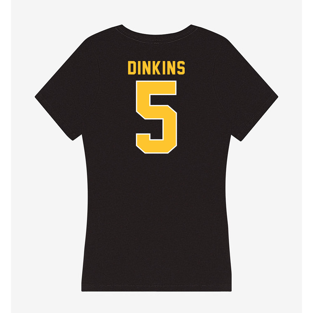 GMU - NCAA Men's Basketball : Devin Dinkins - Women's V-Neck T-Shirt-1