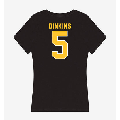 GMU - NCAA Men's Basketball : Devin Dinkins - Women's V-Neck T-Shirt-1