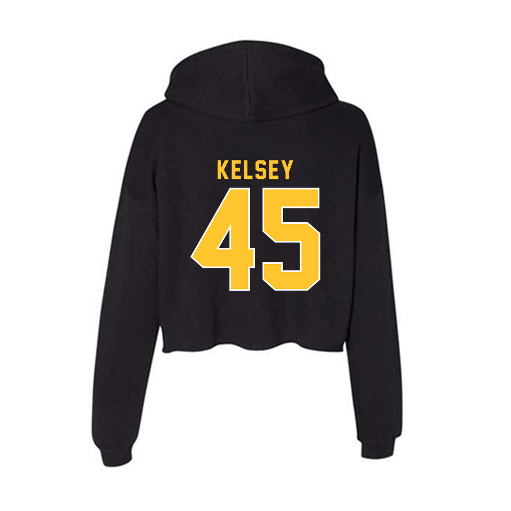 GMU - NCAA Baseball : Carter Kelsey - Women's Crop Fleece Hoodie-1