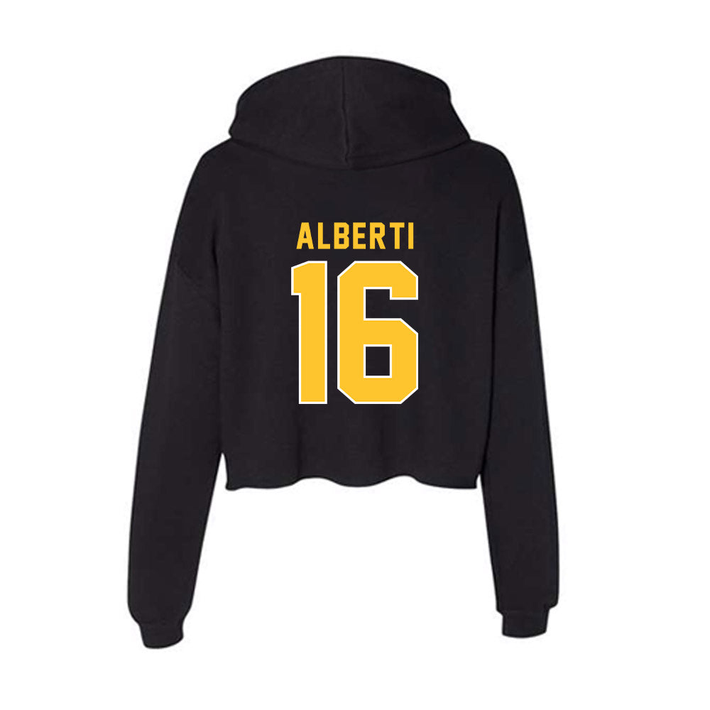 GMU - NCAA Baseball : Lucas Alberti - Women's Crop Fleece Hoodie-1