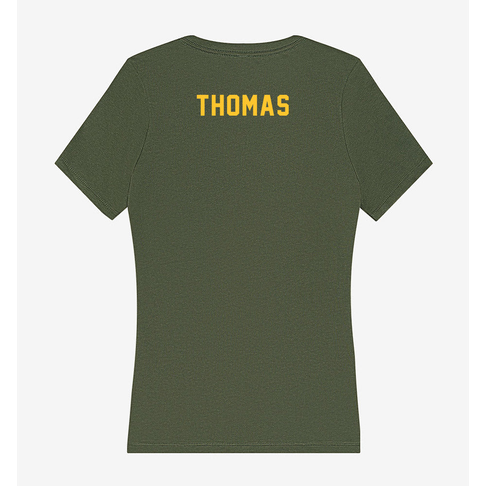 GMU - NCAA Women's Track & Field : Laila Thomas - Women's V-Neck T-Shirt-1