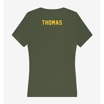 GMU - NCAA Women's Track & Field : Laila Thomas - Women's V-Neck T-Shirt-1