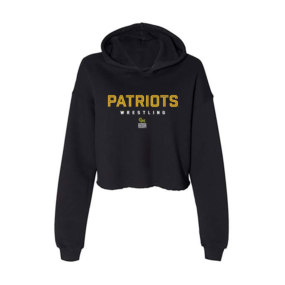 GMU - NCAA Wrestling : Cale Roggie - Women's Crop Fleece Hoodie-0