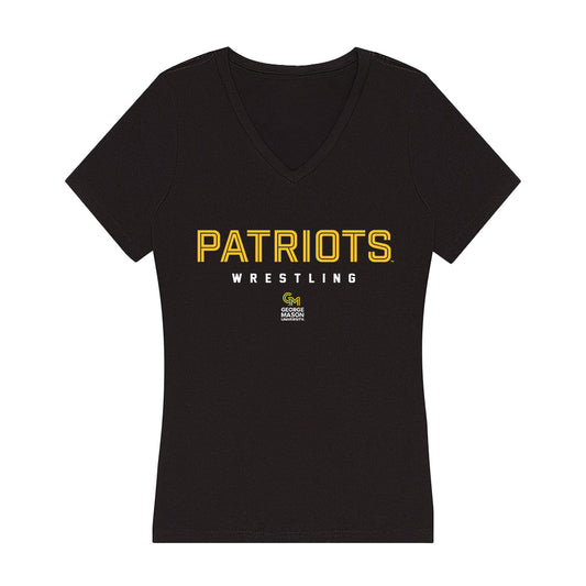 GMU - NCAA Wrestling : Jamil Morrow - Women's V-Neck T-Shirt-0
