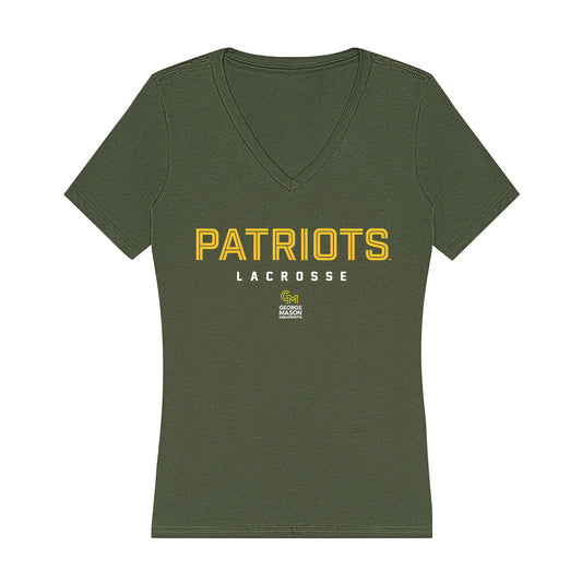 GMU - NCAA Women's Lacrosse : Emily Barnette - Women's V-Neck T-Shirt-0