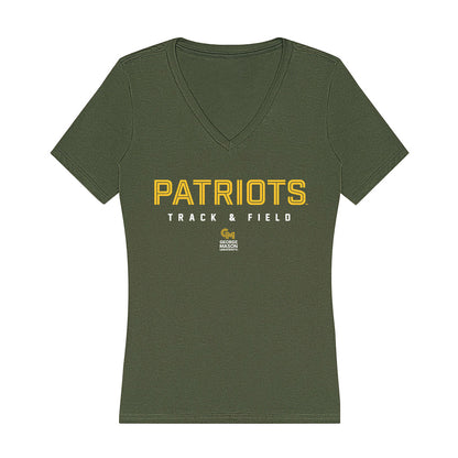 GMU - NCAA Women's Track & Field : Laila Thomas - Women's V-Neck T-Shirt-0