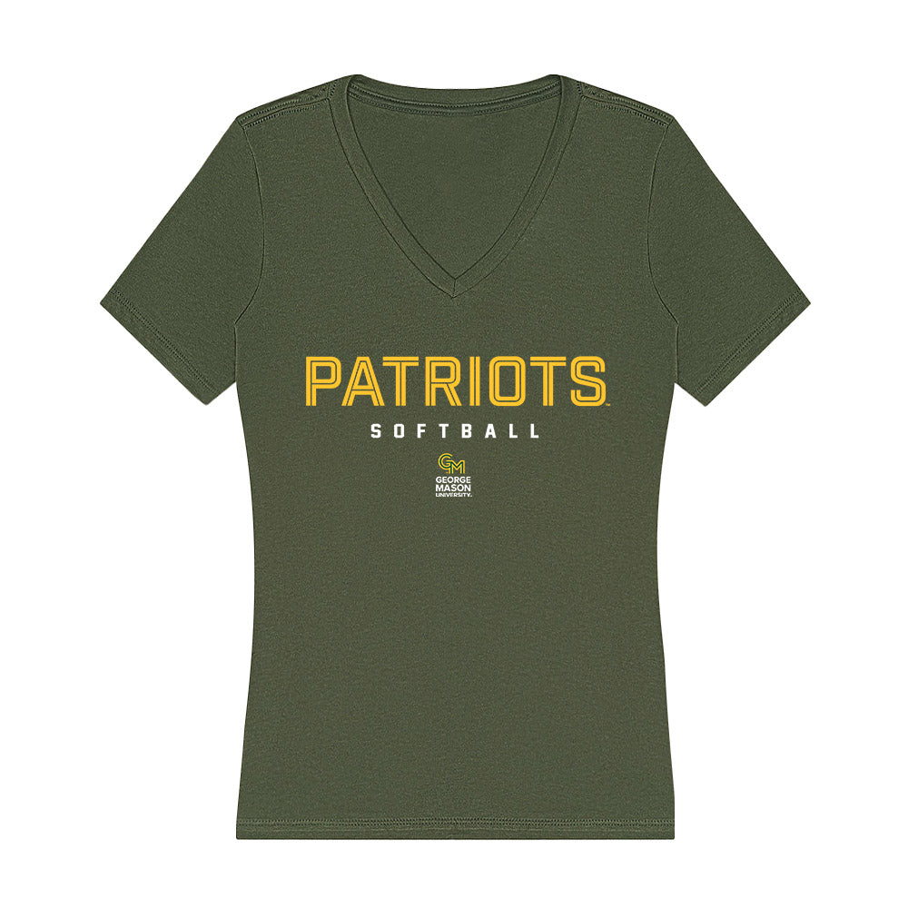 GMU - NCAA Softball : Kaleigh Friend - Women's V-Neck T-Shirt-0