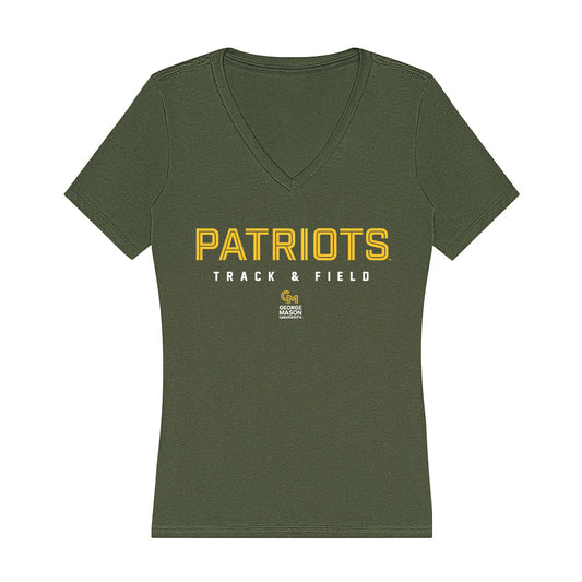 GMU - NCAA Men's Track & Field : Jaden Makuwa - Women's V-Neck T-Shirt-0