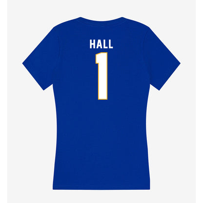 SJSU - NCAA Women's Volleyball : Fatimah Hall - Women's V-Neck T-Shirt-1