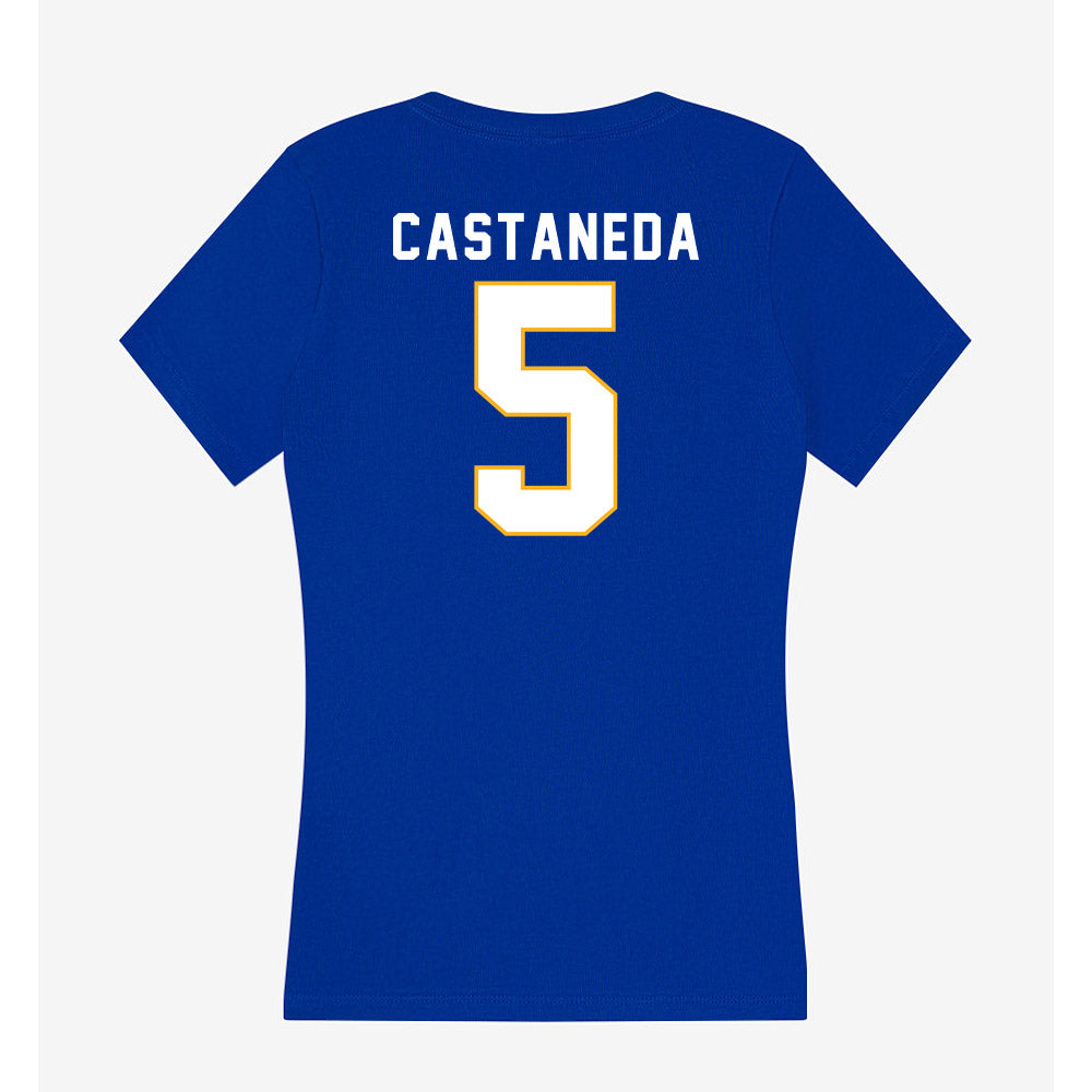 SJSU - NCAA Women's Volleyball : Morgan Castaneda - Women's V-Neck T-Shirt-1