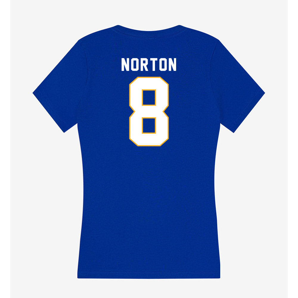 SJSU - NCAA Football : Runye Norton - Women's V-Neck T-Shirt-1