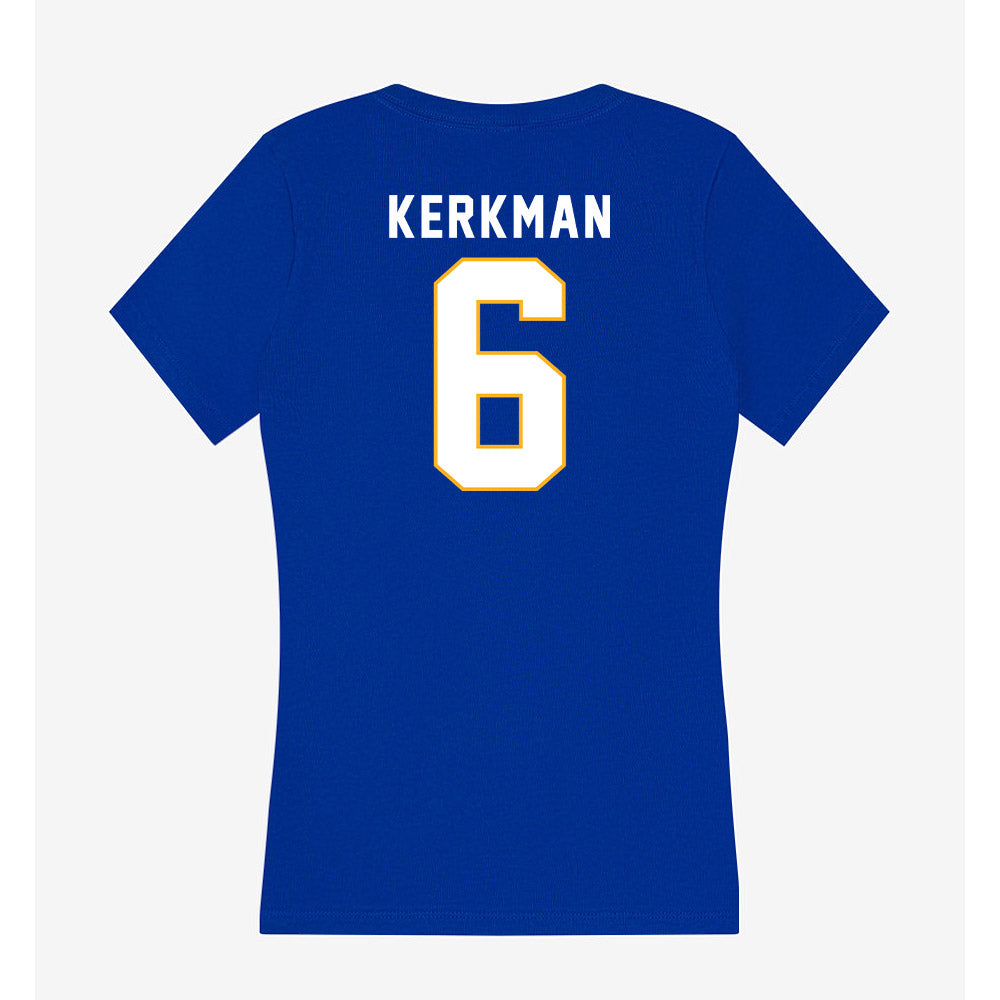 SJSU - NCAA Women's Volleyball : Halle Kerkman - Women's V-Neck T-Shirt-1