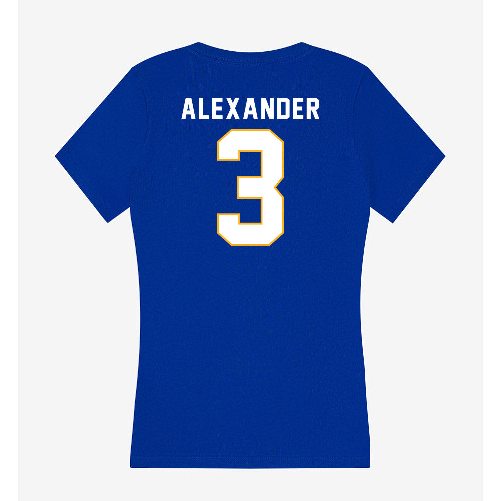SJSU - NCAA Women's Basketball : Mecca Alexander - Women's V-Neck T-Shirt-1