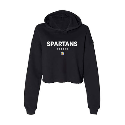 SJSU - NCAA Women's Soccer : Maryam Ladkani - Women's Crop Fleece Hooded Sweatshirt-0