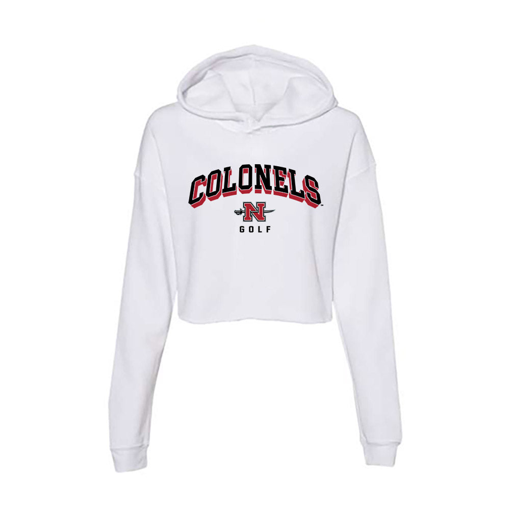 Nicholls State - NCAA Men's Golf : Elliott Aucoin - Classic Shersey Women's Crop Fleece Hoodie-0
