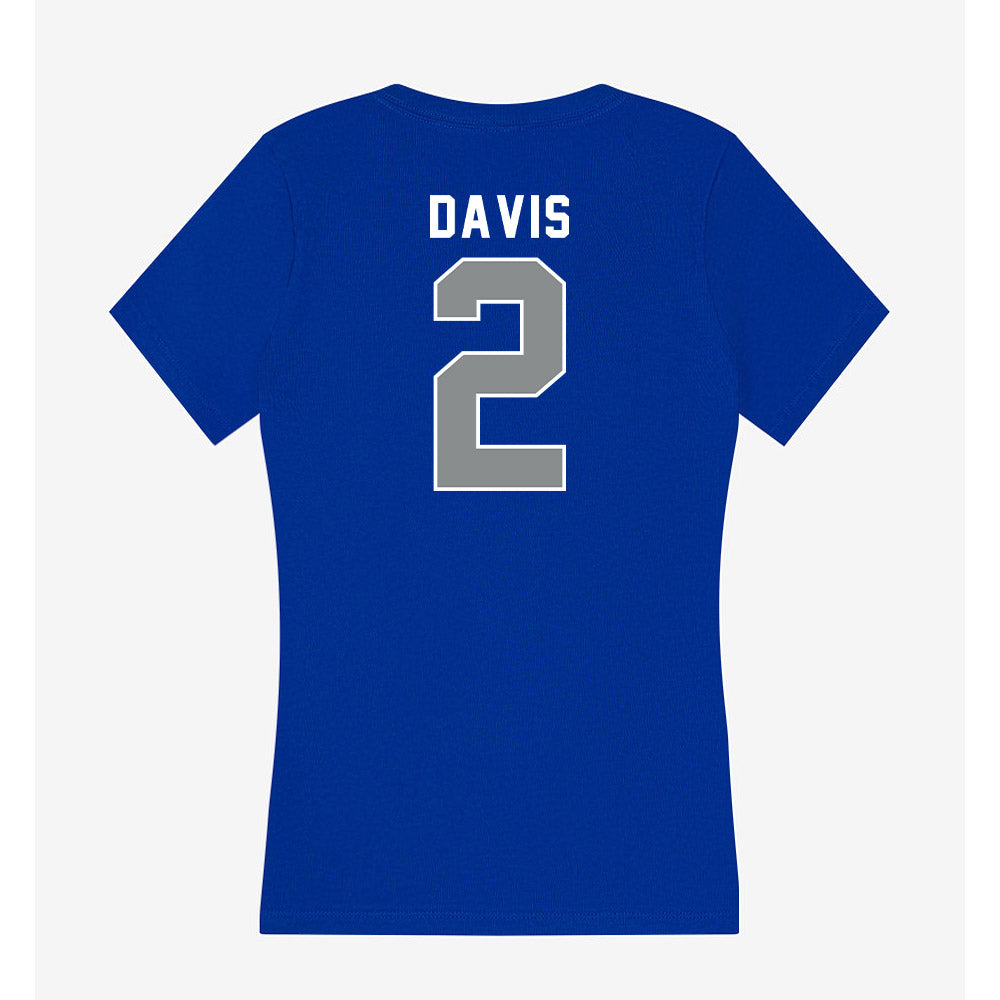 Memphis - NCAA Men's Basketball : Zach Davis - Women's V-Neck T-Shirt-1
