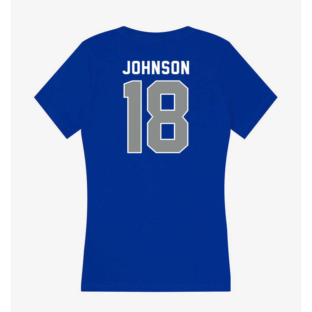 Memphis - NCAA Football : TJ Johnson - Women's V-Neck T-Shirt-1
