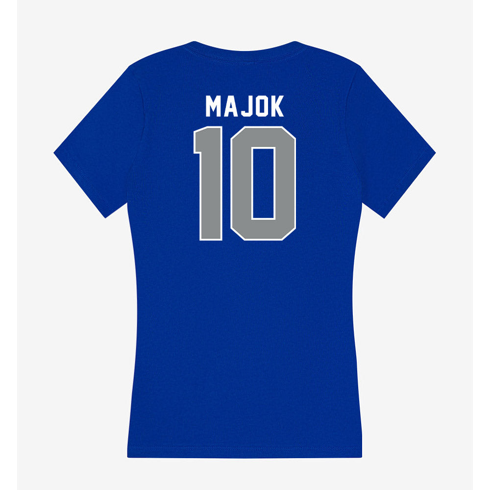 Memphis - NCAA Men's Basketball : Simon Majok - Women's V-Neck T-Shirt-1