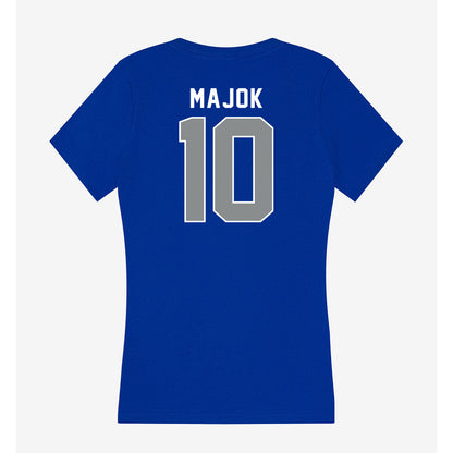 Memphis - NCAA Men's Basketball : Simon Majok - Women's V-Neck T-Shirt-1