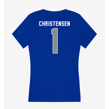 Memphis - NCAA Men's Soccer : Mathias Christensen - Women's V-Neck T-Shirt-1