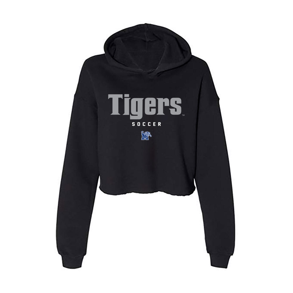 Memphis - NCAA Men's Soccer : Saad Chaouki - Women's Crop Fleece Hooded Sweatshirt-0