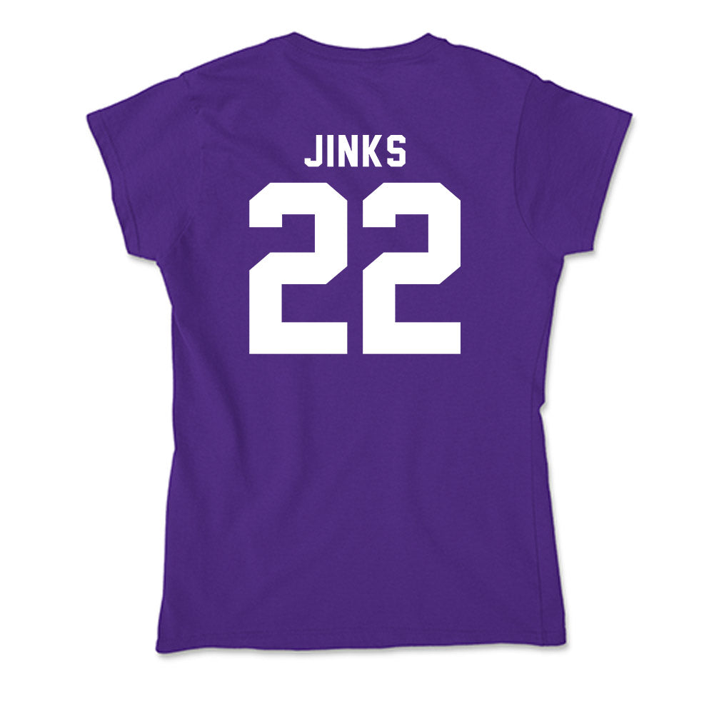 Tarleton State - NCAA Men's Basketball : Jaden Jinks - Soft Style Women’s T-Shirt-1