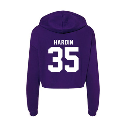 Tarleton State - NCAA Baseball : Andrew Hardin - Women's Crop Fleece Hoodie-1
