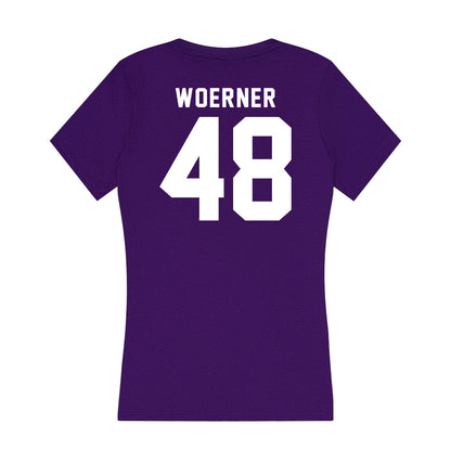 Tarleton State - NCAA Football : Reese Woerner - Women's V-Neck T-Shirt-1
